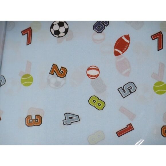 BEDTIME VARSITY ALL SPORTS FOOTBALL BASKETBALL SOCCER Twin Sheet Set Blue $58 - Picture 2 of 3